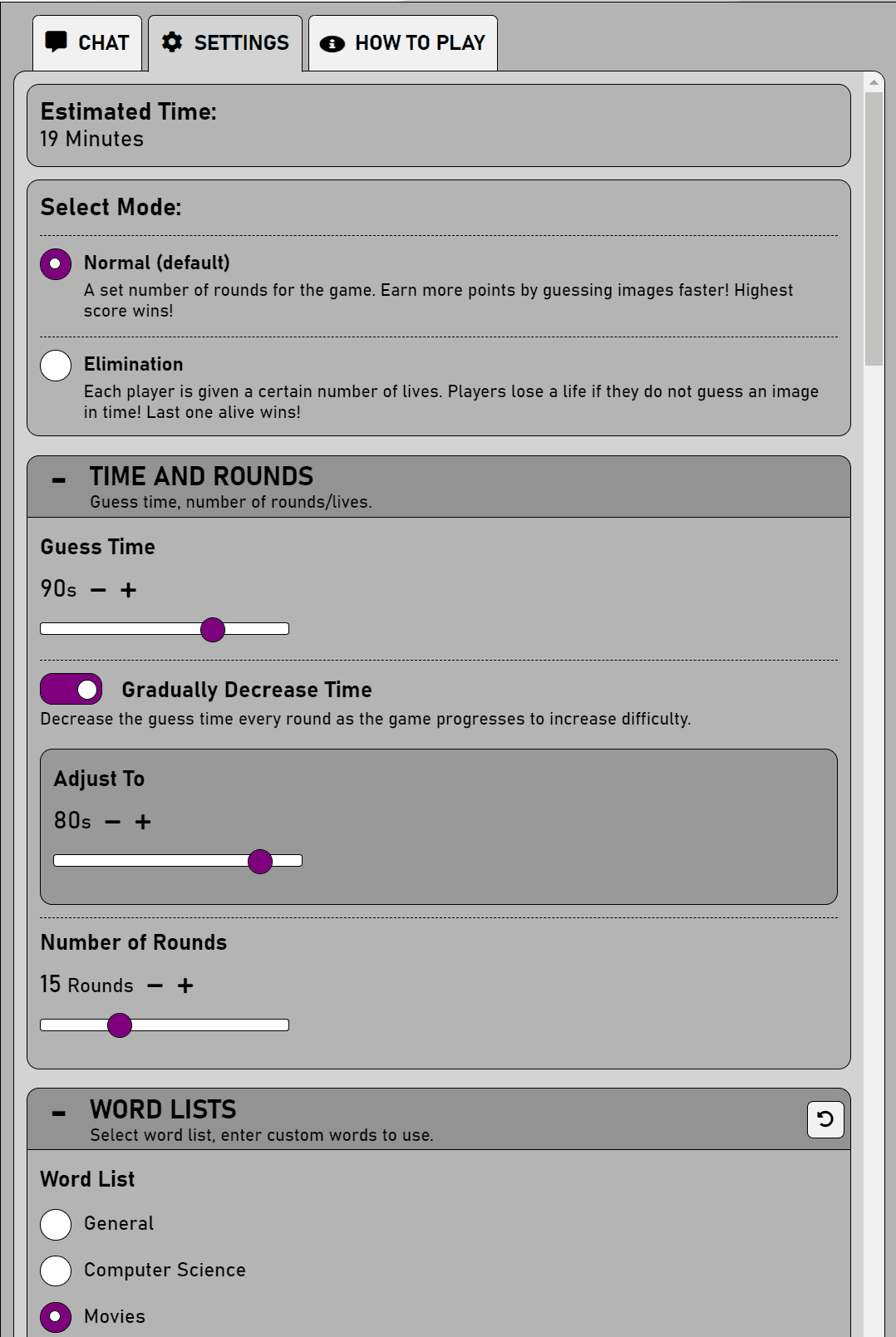 Garlic settings